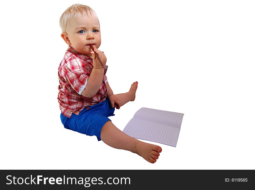 Beautiful little baby boy painting. Beautiful little baby boy painting