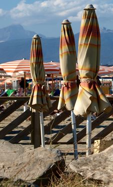 Beach Umbrellas Stock Photo