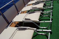 Sunbeds On Board Royalty Free Stock Photo