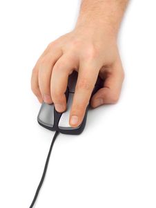 Hand And Computer Mouse Stock Images Hand And Computer Mouse Stock Images