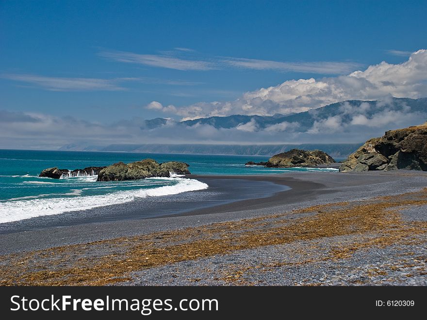 Northern California coastline at Black Sand Beach