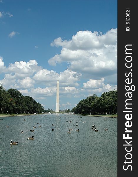 The Washington Monument is the most prominent, as well as one of the older, attractions in Washington, D.C. It was built in honor of George Washington, who led the country to independence, and then became its first President.