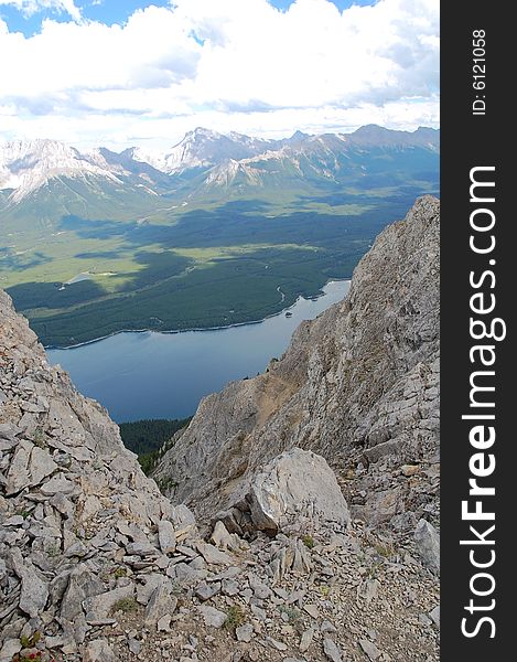 The top of mountain indefatigable, kananaskis country, alberta, canada. The top of mountain indefatigable, kananaskis country, alberta, canada