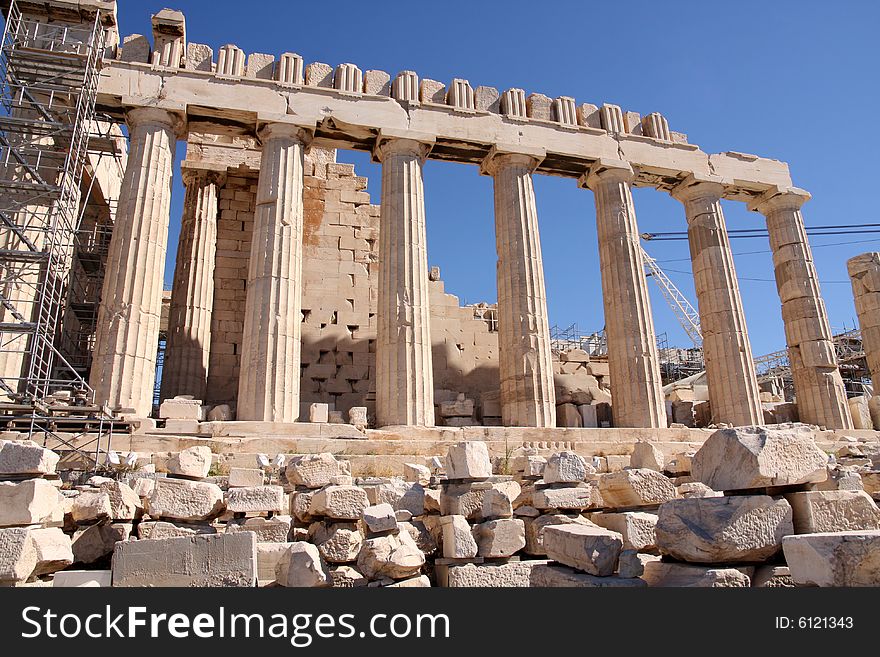 Details of Parthenon, Acropolis in Athens ï¿½ Greece