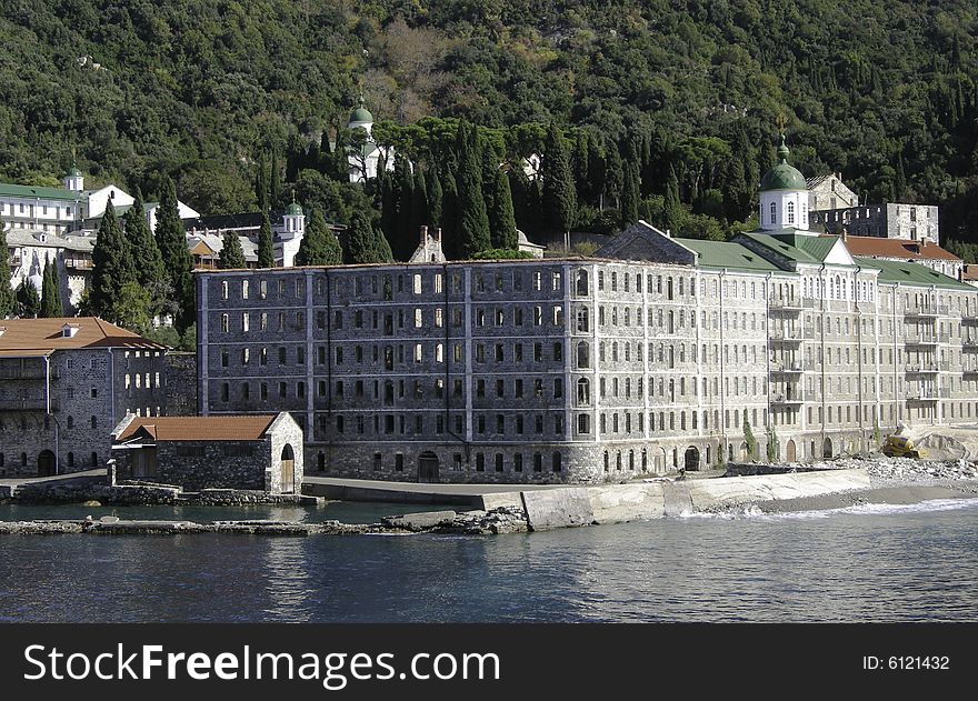 Saint Panteleimonas Russian monastery, in Mount Athos, Halkidiki. Saint Panteleimonas Russian monastery, in Mount Athos, Halkidiki