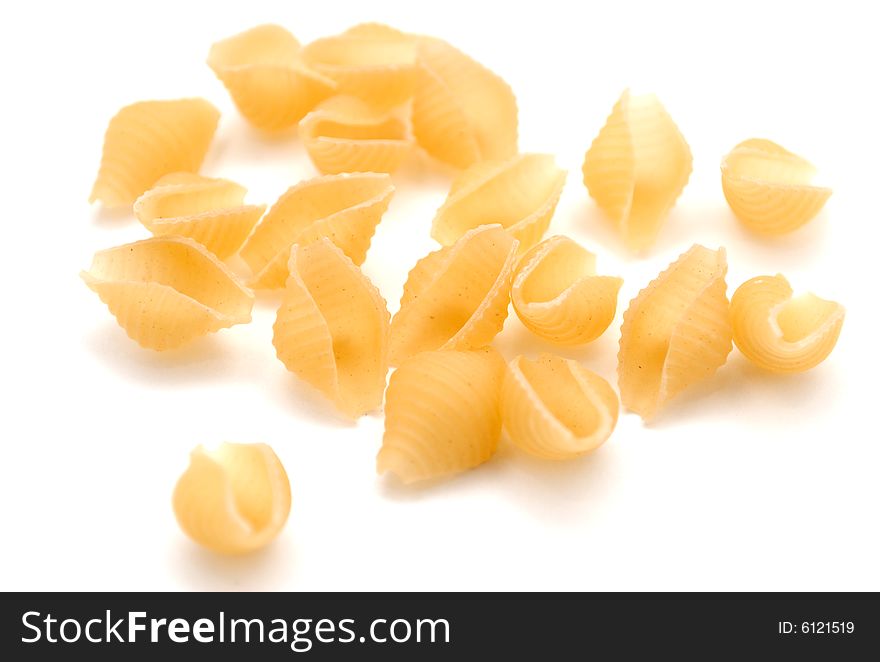Isolated macaroni on white background