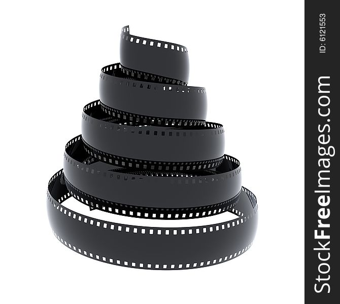 Cinefilm spiral isolated on white