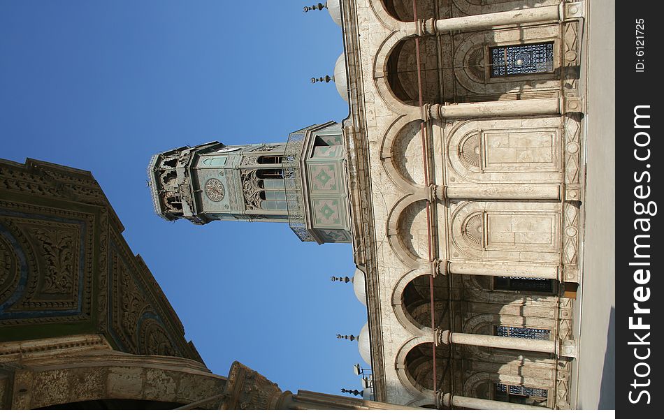 Part of the Mohammed Ali Mosque dome in the Citadel in Cairo. Part of the Mohammed Ali Mosque dome in the Citadel in Cairo