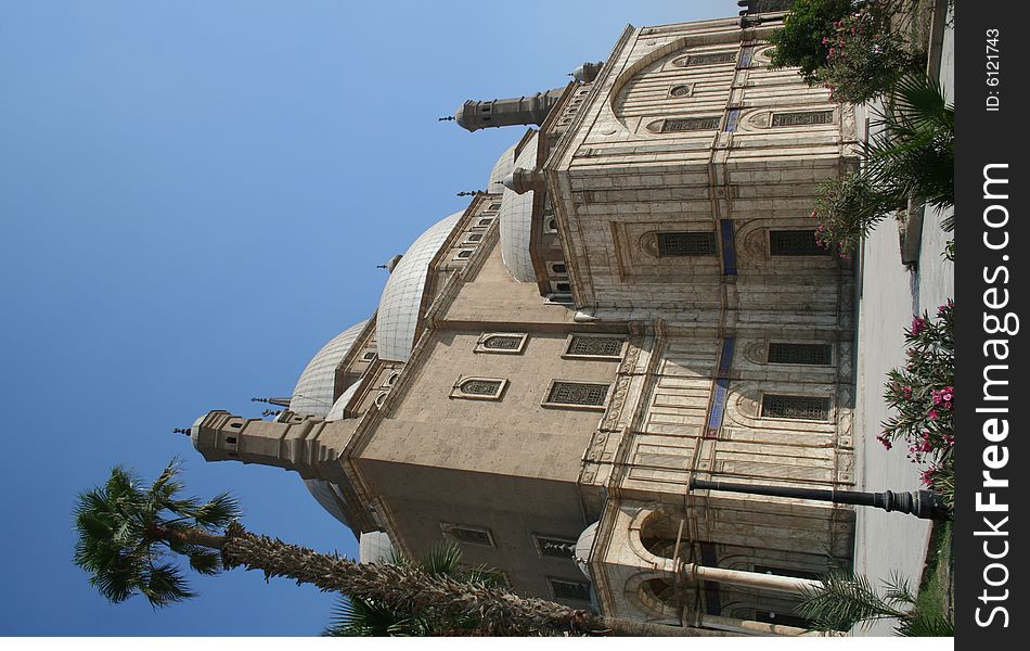 Part of the Mohammed Ali Mosque dome in the Citadel in Cairo. Part of the Mohammed Ali Mosque dome in the Citadel in Cairo