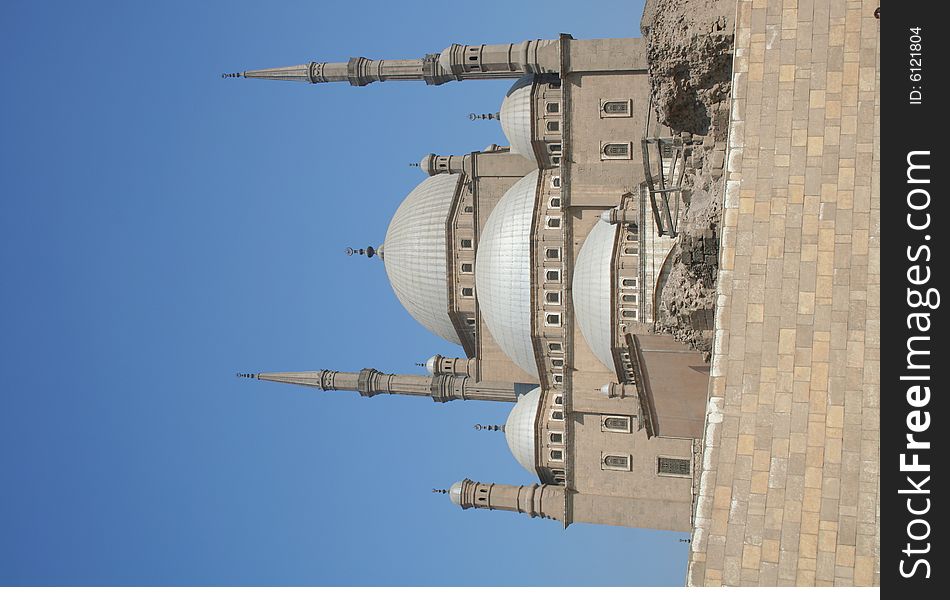 Part of the Mohammed Ali Mosque dome in the Citadel in Cairo. Part of the Mohammed Ali Mosque dome in the Citadel in Cairo