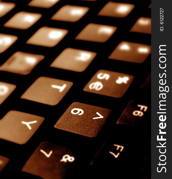 Close up of computer keyboard