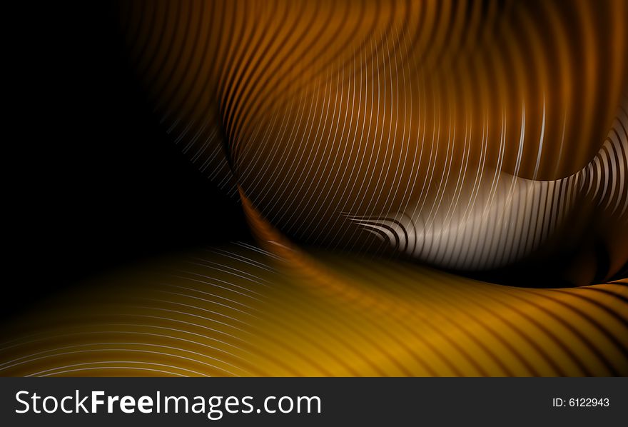 Harmonic waves composition in warm brown colors with fine white lines