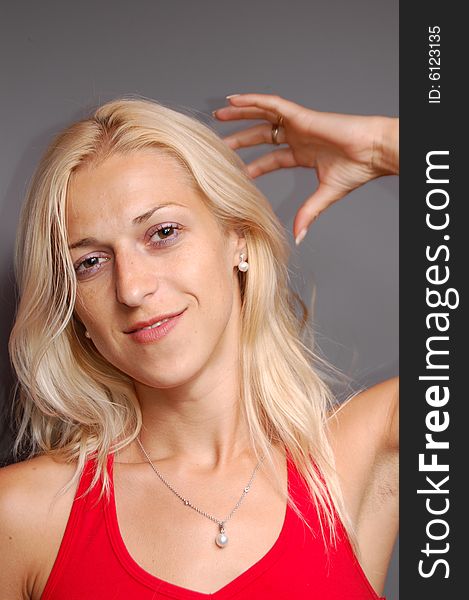 Picture of a active blond fashion woman