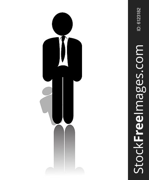 A vector businessman standing in a smart suit. A vector businessman standing in a smart suit
