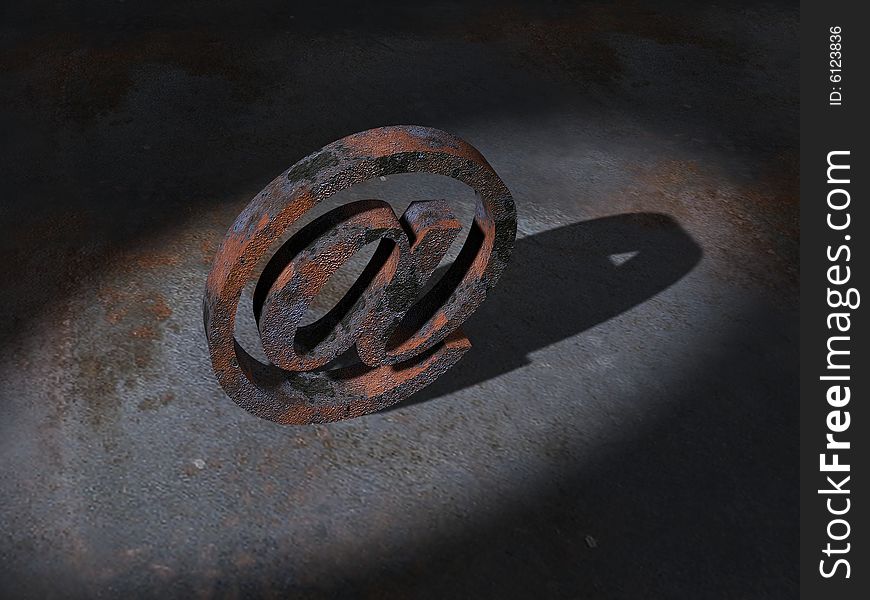 High resolution picture of rusty 3D symbol @