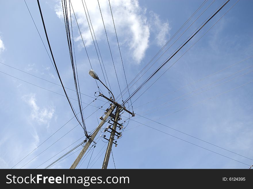 Electricity Pylon With Wire Crossing