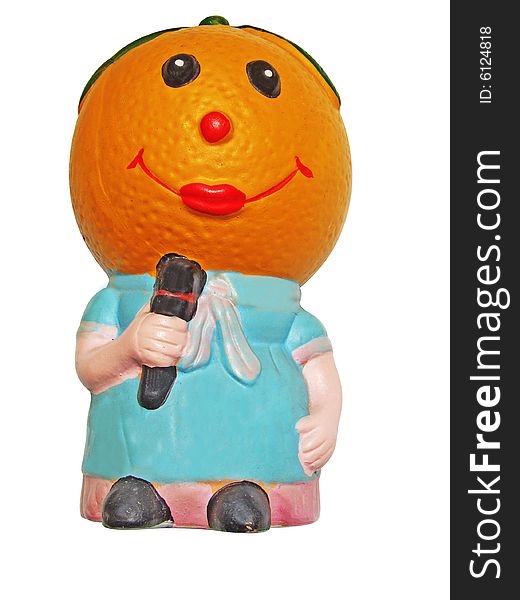 Orange doll with white background