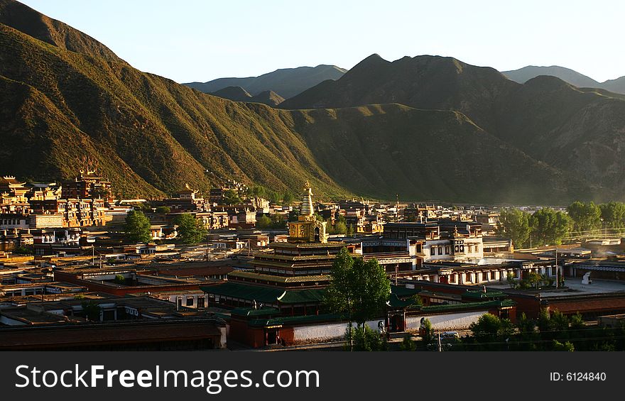 Labolengsi Temple (Labrang Monastery) is located Gansu, China.