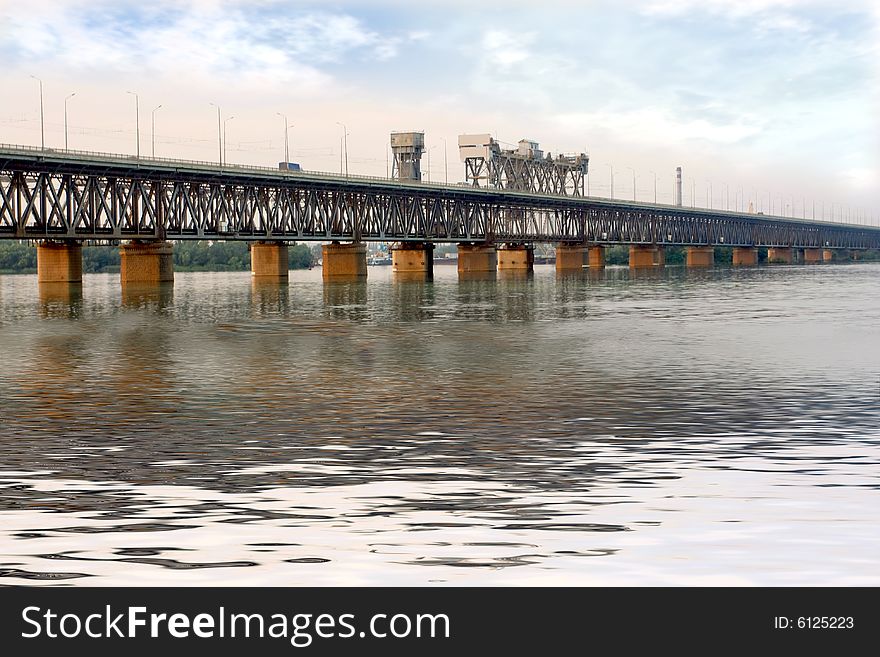 Bridge across Dniepr s river