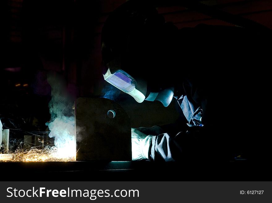 Heavy work as the welder at factory