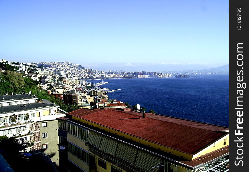 Naples, Italy. Sea coastline on the sunny summer day. Naples, Italy. Sea coastline on the sunny summer day.