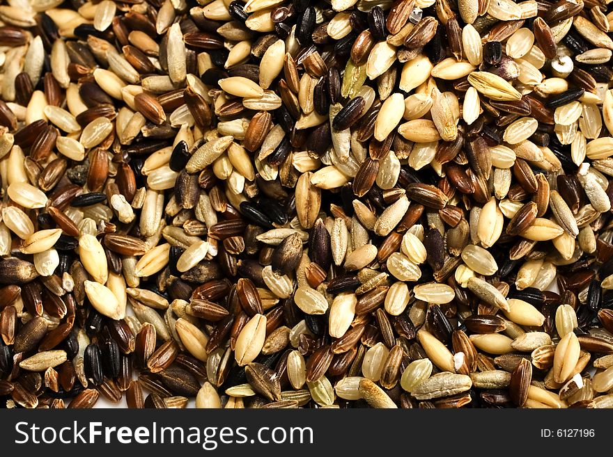 Macro shot of a heap of multi grain rice mix. Macro shot of a heap of multi grain rice mix.