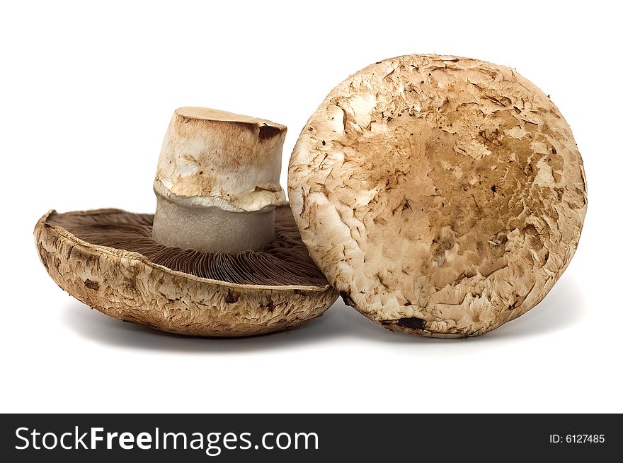 Mushrooms.Isolated on white.Food ingredients.