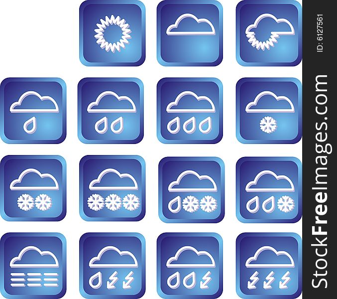 Set of weather buttons