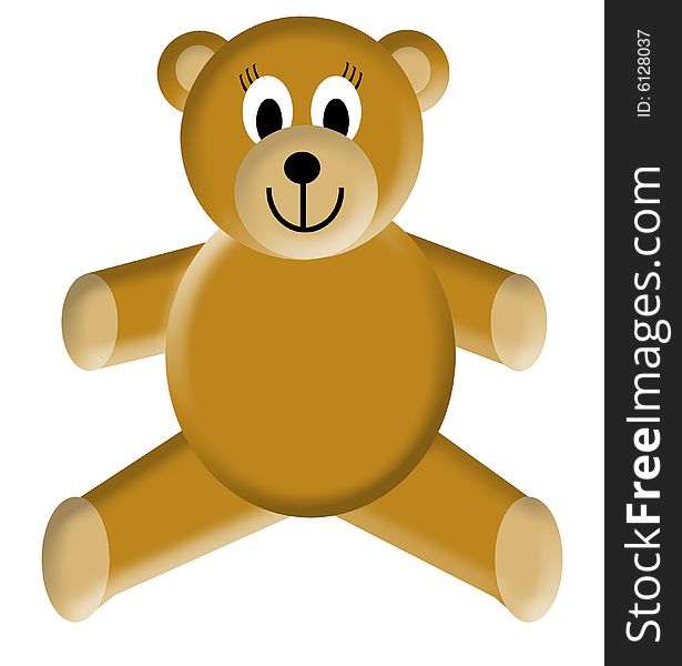 Large 3D teddy bear illustration