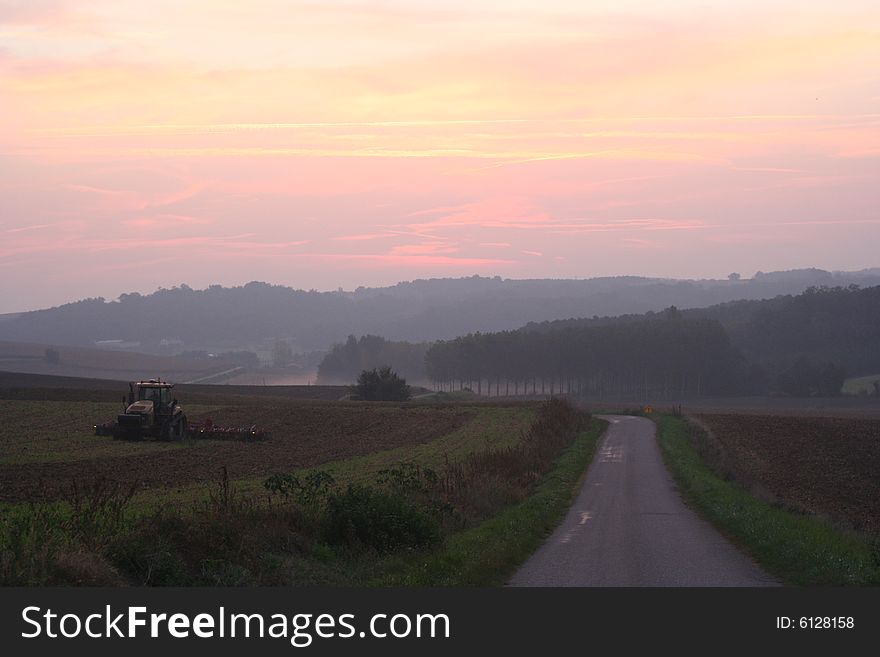 Tractor at Dawn