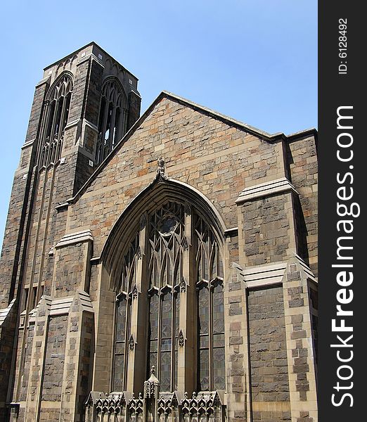 The facade of an old church in Manhattan, New York City. The facade of an old church in Manhattan, New York City.