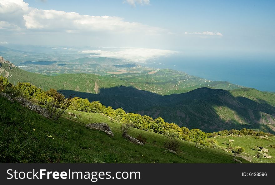 Summer holiday in mountains of Crimea.
. Summer holiday in mountains of Crimea.