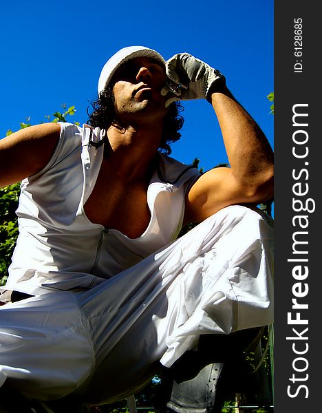 Portrait of a latin street dancer in a outdoor