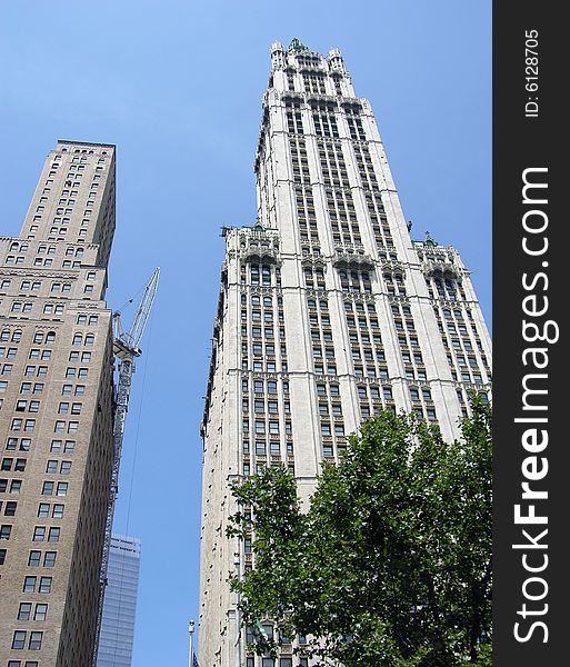 Skyscrapers in New York City, characteristic architecture in Manhattan. Skyscrapers in New York City, characteristic architecture in Manhattan.