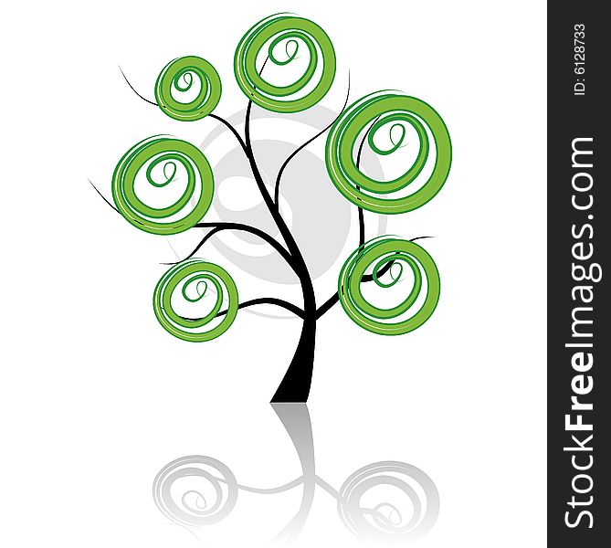 Art tree beautiful, vector illustration