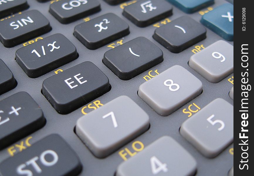 Close up of a scientific calculator. Close up of a scientific calculator