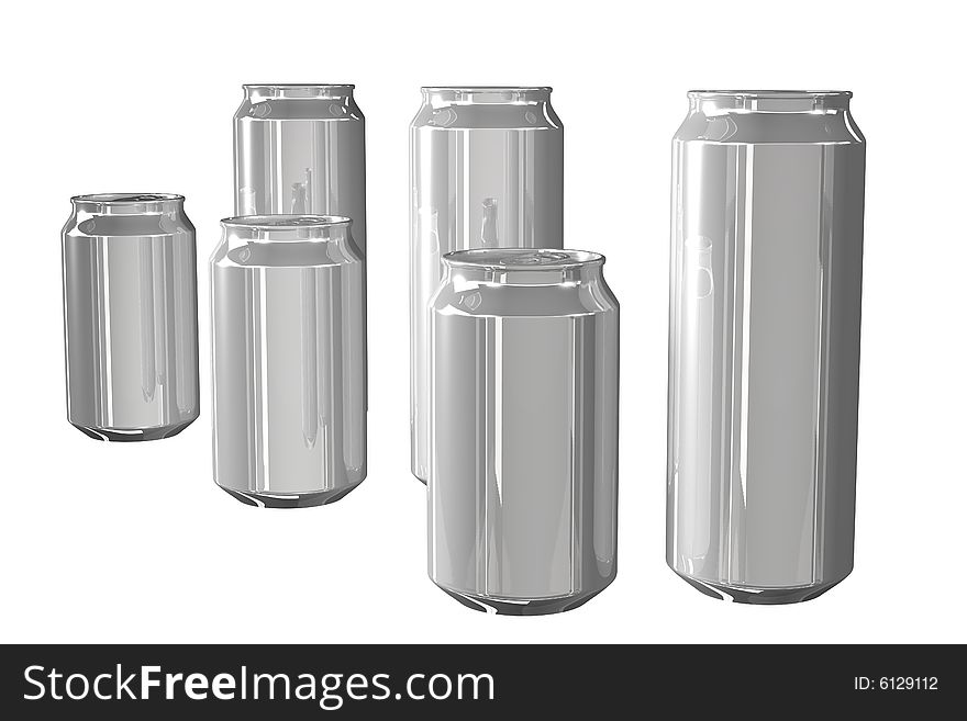 Aluminum beer can isolated on white background