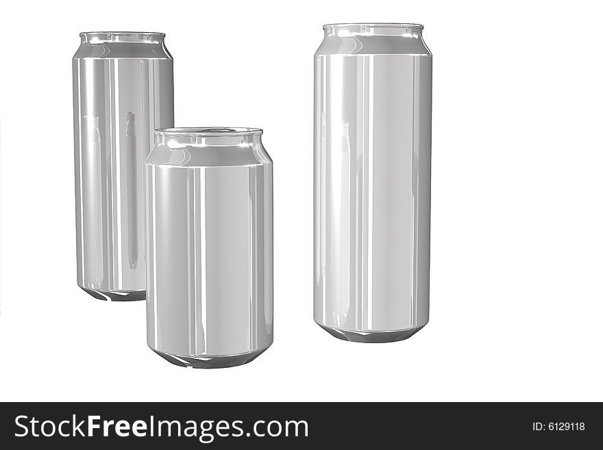 Aluminum beer can isolated on white background