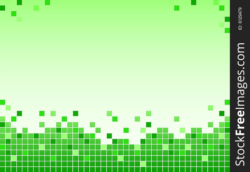 Green background with pixels