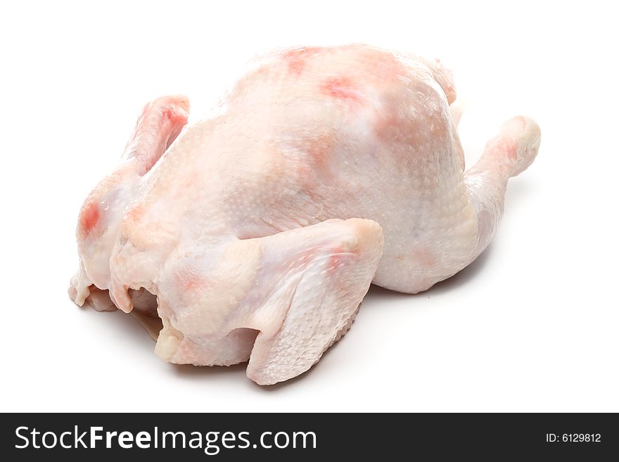 Fresh chicken on a white background. Close up