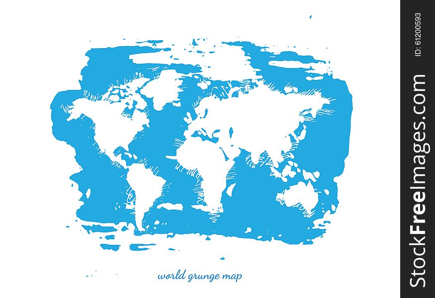 World Map Watercolor, Vector Illustration
