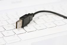 Usb Cable With Keyboard Royalty Free Stock Photo Usb Cable With Keyboard Royalty Free Stock Photo