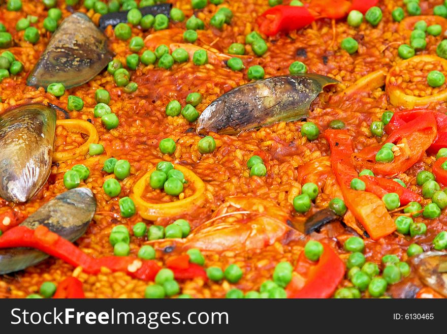 Colorful sea food with lot of vegetables. Colorful sea food with lot of vegetables