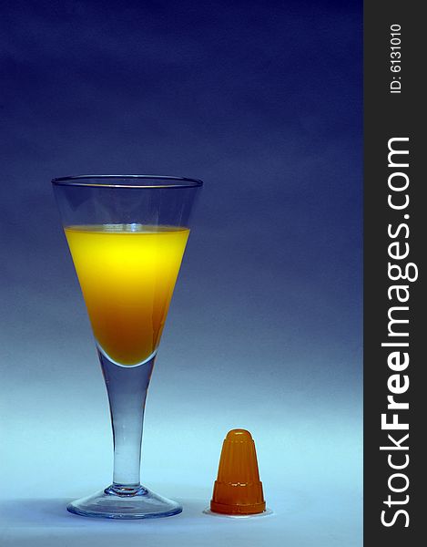 Goblet With Fruits Juice.