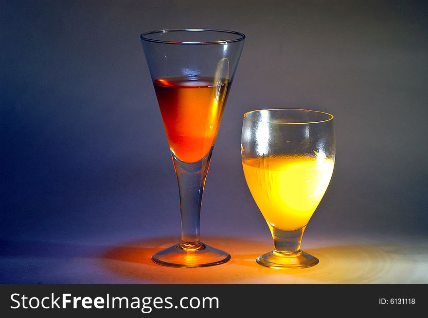 Goblet With fruits juice.