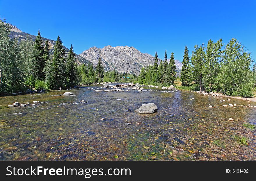 A river near Jenny Lake in Grand Teton