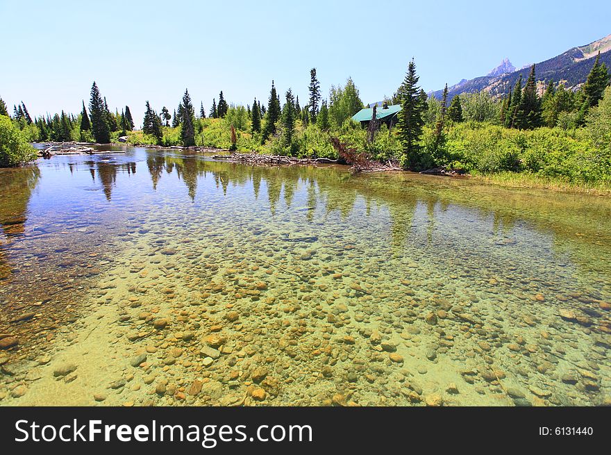 A river near Jenny Lake in Grand Teton National Park