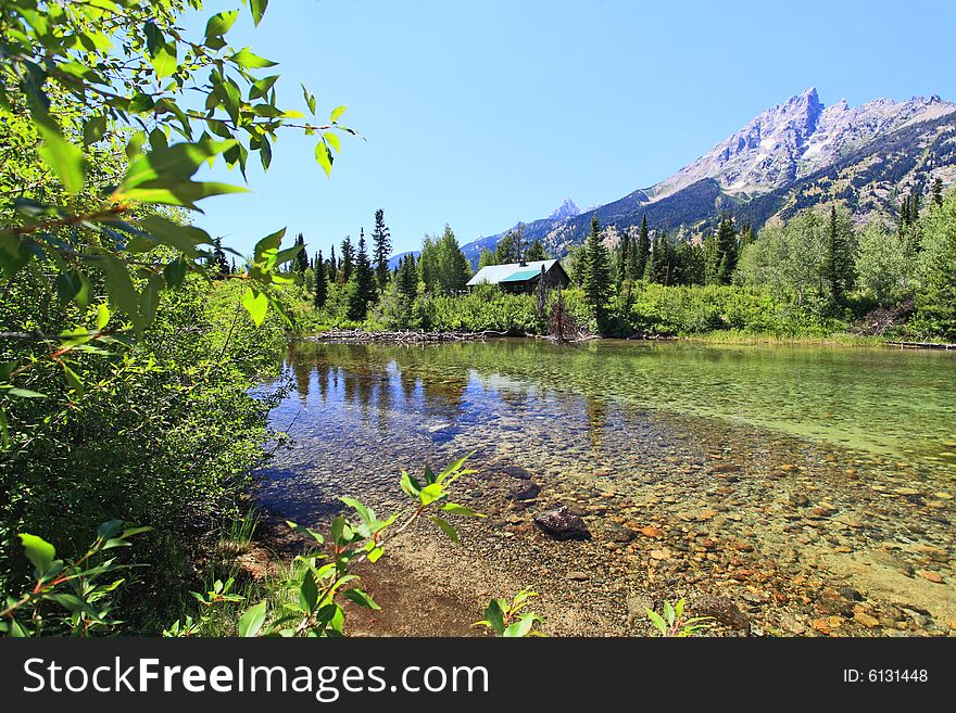 A River Near Jenny Lake In Grand Teton