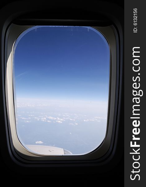 View through airplane s window