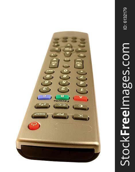 A remote control isolated on a white background.